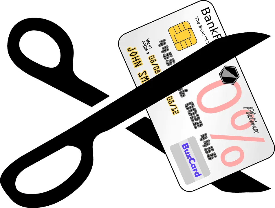 Two credit cards overlapping each other against a black background, Guaranteed Mobile Phone Contract No Debit Card.